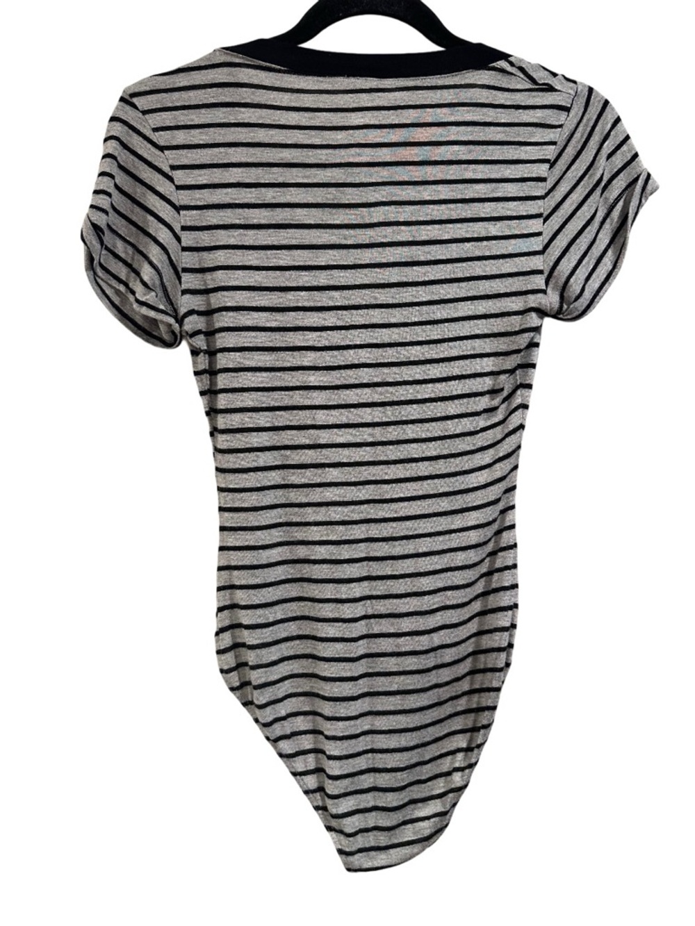 Free People "Me Oh My" V-neck Grey & Black Striped V-Neck Bodysuit XS EUC - Picture 5 of 16